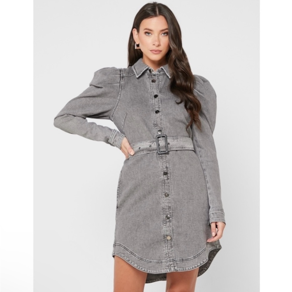 Ted Baker London Gray Denim Mini Dress